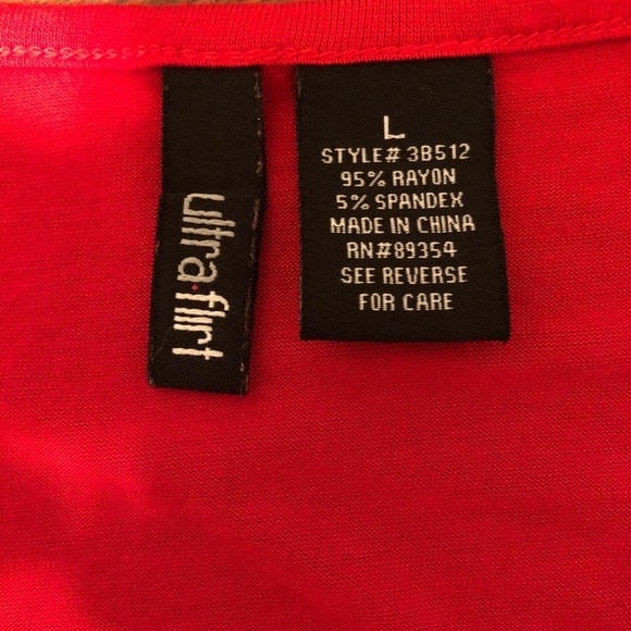 Red Valentine’s Shirt Top by Ultra Flirt - Picture 2 of 4